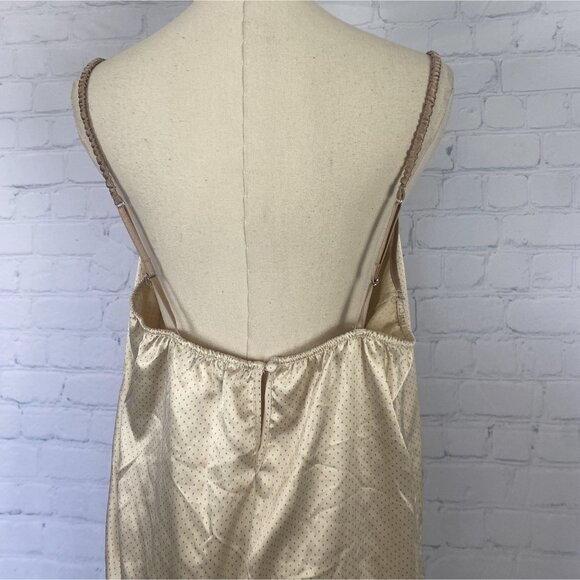 ⭐ 3/$15 Jennifer Lopez Y2K L Tan Polka Dot Satin Drawstring Romper Rhinestones - Picture 7 of 8